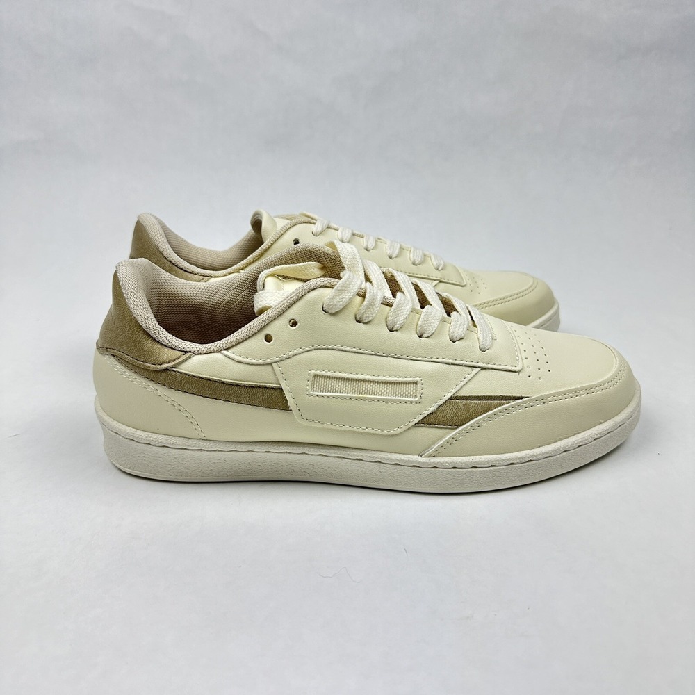 Oliver Cabell Court Sneakers Womens 9 Cream Tan Leather Suede Made in Italy
